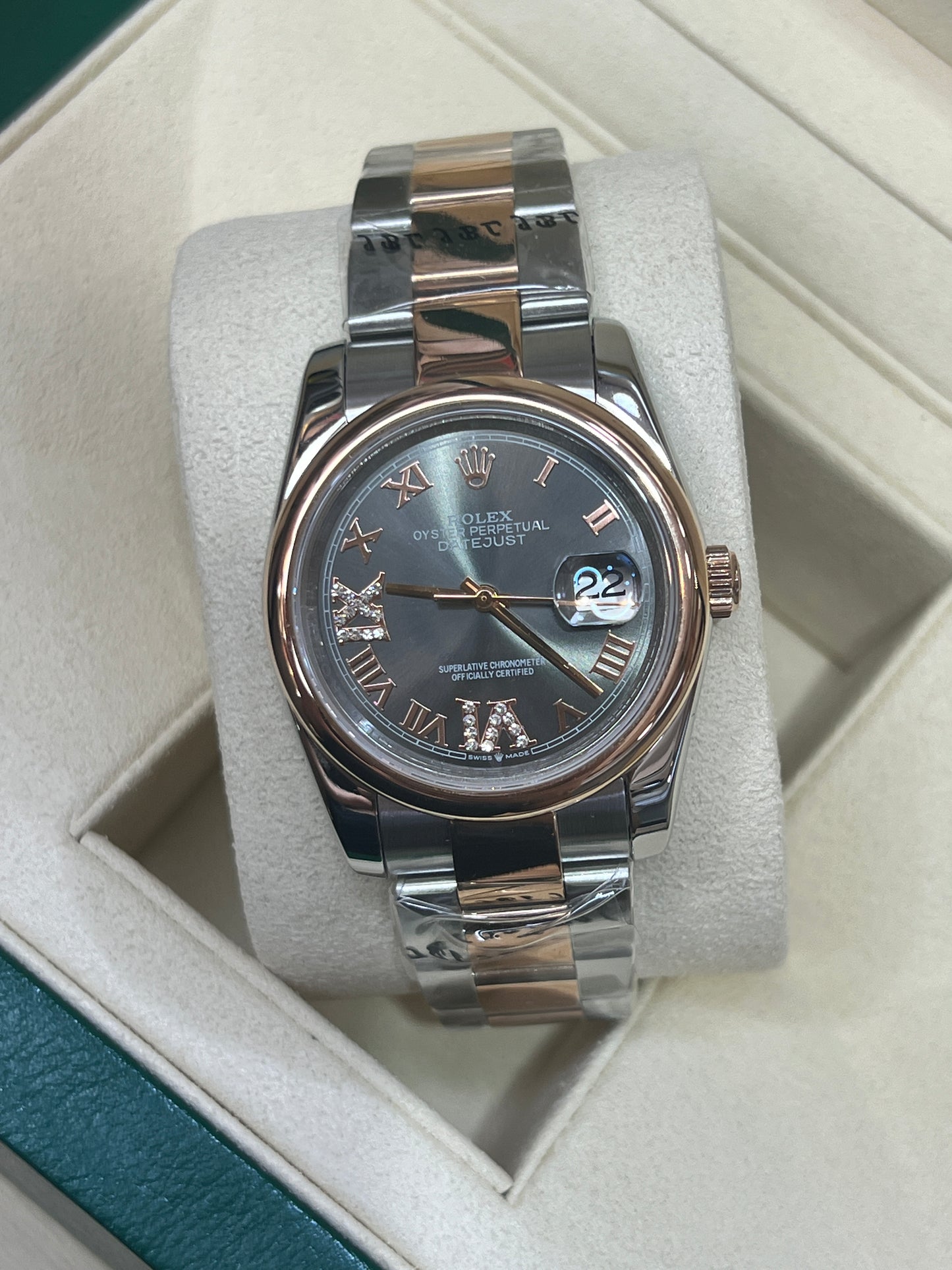 Datejust 36mm cinza romano