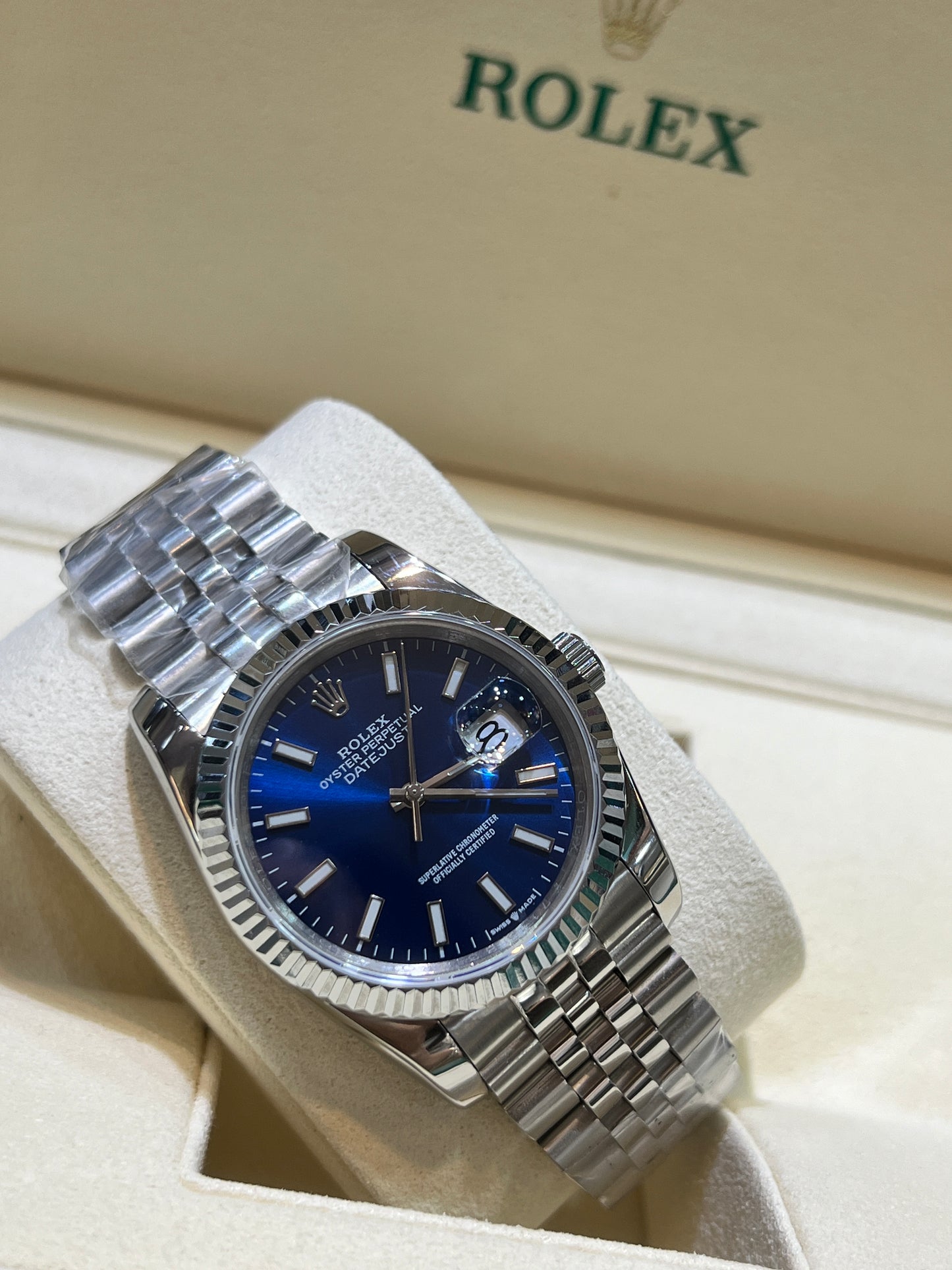 Datejust 36mm mostrador azul jubileu
