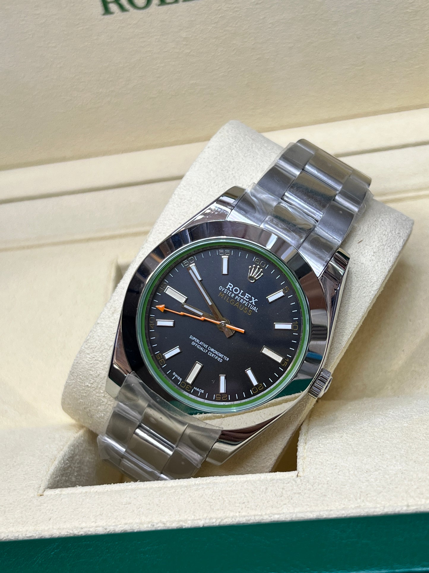 Milgauss mostrador preto
