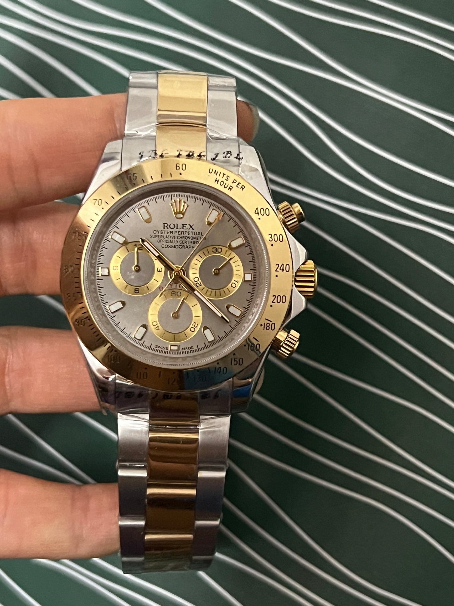 Daytona aço e ouro mostrador cinza linha P